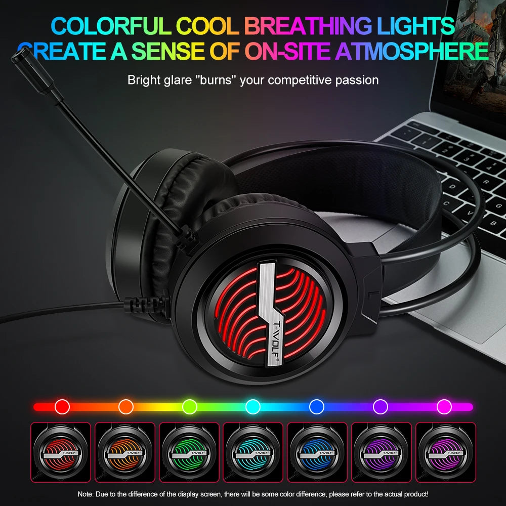 NeoWolf H130 – Headset Gaming RGB 3D Surround con Cancelación de Ruido