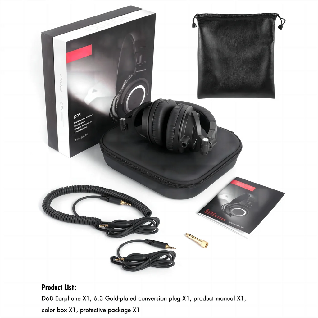 NeoStudio D98 – Auriculares de Estudio Hi-Res para DJ y Grabación