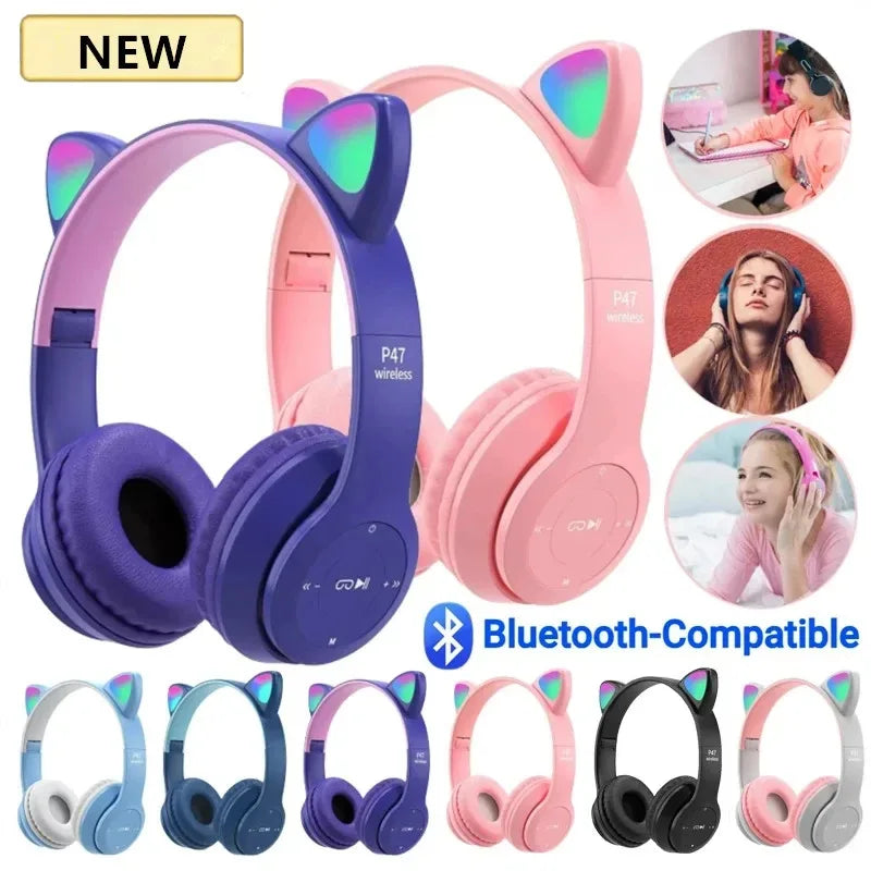 PurrBeat P47M – Auriculares Gamer Cat Ears RGB Plegables con Sonido Estéreo y Chip JL para PC y Móvil