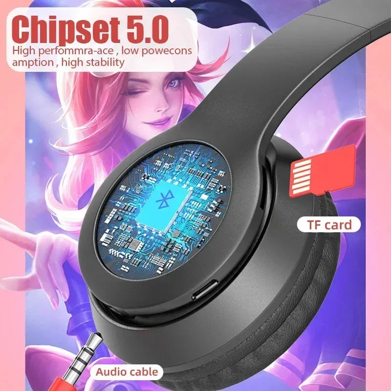 PurrBeat P47M – Auriculares Gamer Cat Ears RGB Plegables con Sonido Estéreo y Chip JL para PC y Móvil
