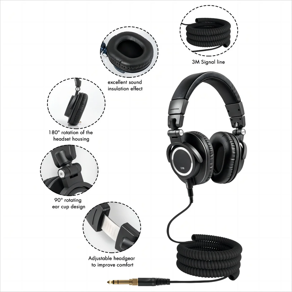 NeoStudio D98 – Auriculares de Estudio Hi-Res para DJ y Grabación