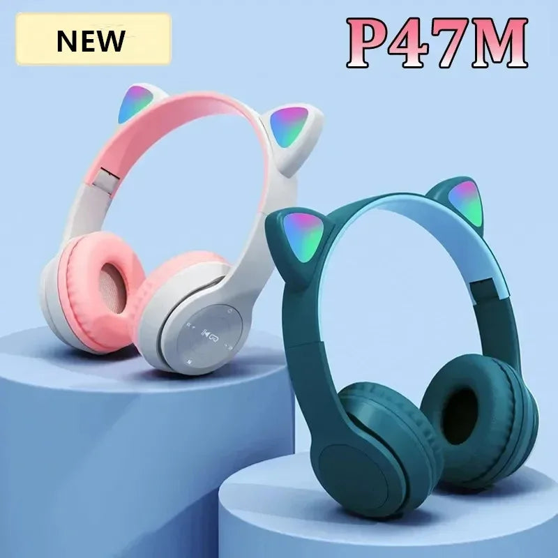 PurrBeat P47M – Auriculares Gamer Cat Ears RGB Plegables con Sonido Estéreo y Chip JL para PC y Móvil