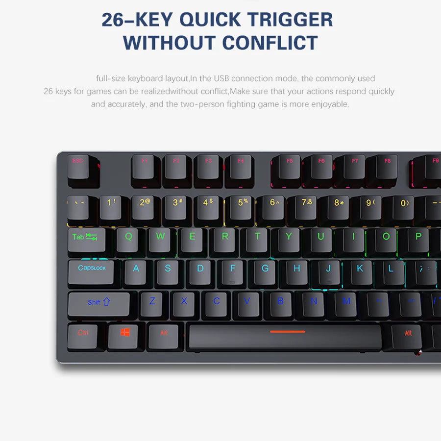 NovaStrike RGB – Mini Teclado Gamer Mecánico con Iluminación RGB para PC