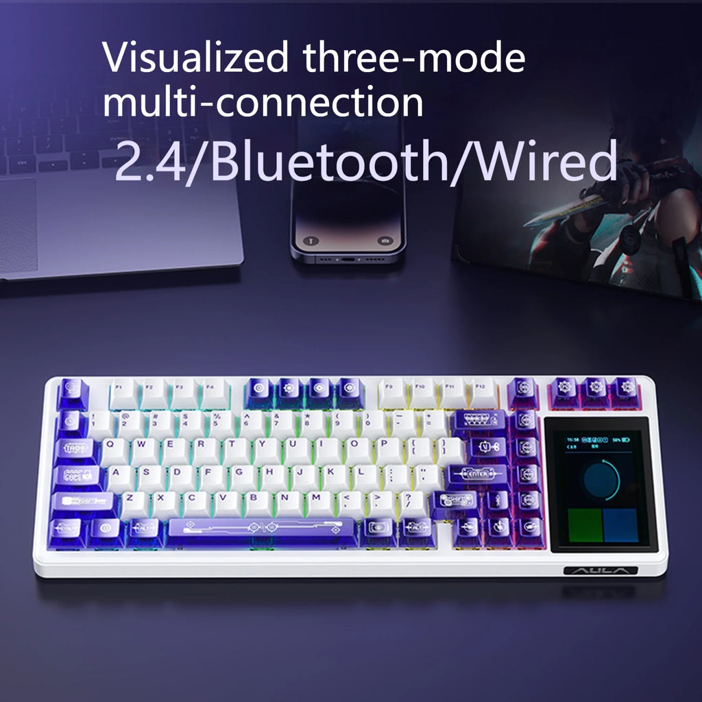 AetherScreen X99 – Teclado Mecánico Gamer Inalámbrico con Pantalla IPS y RGB