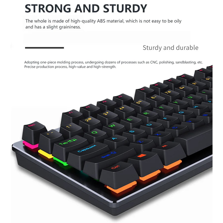 NovaStrike RGB – Mini Teclado Gamer Mecánico con Iluminación RGB para PC