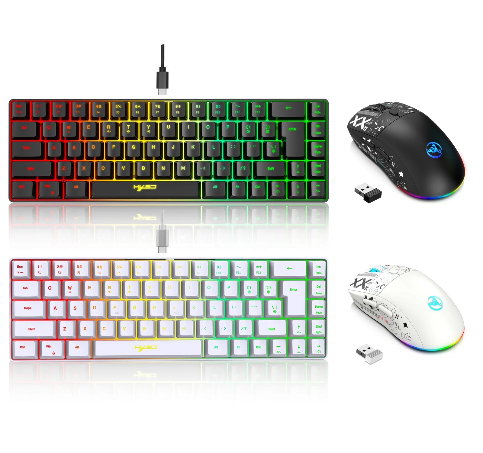 NovaWhite 60 – Combo Gamer RGB Teclado + Mouse
