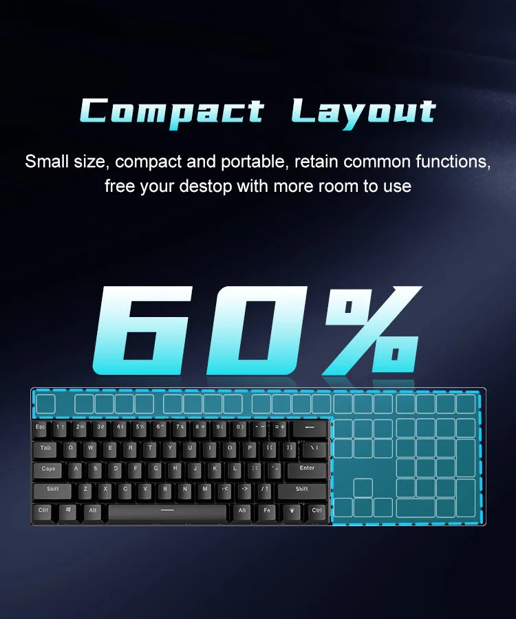Nova60 White – Teclado Mecánico 60% Gaming Blanco RGB para PC, Laptop y Oficina