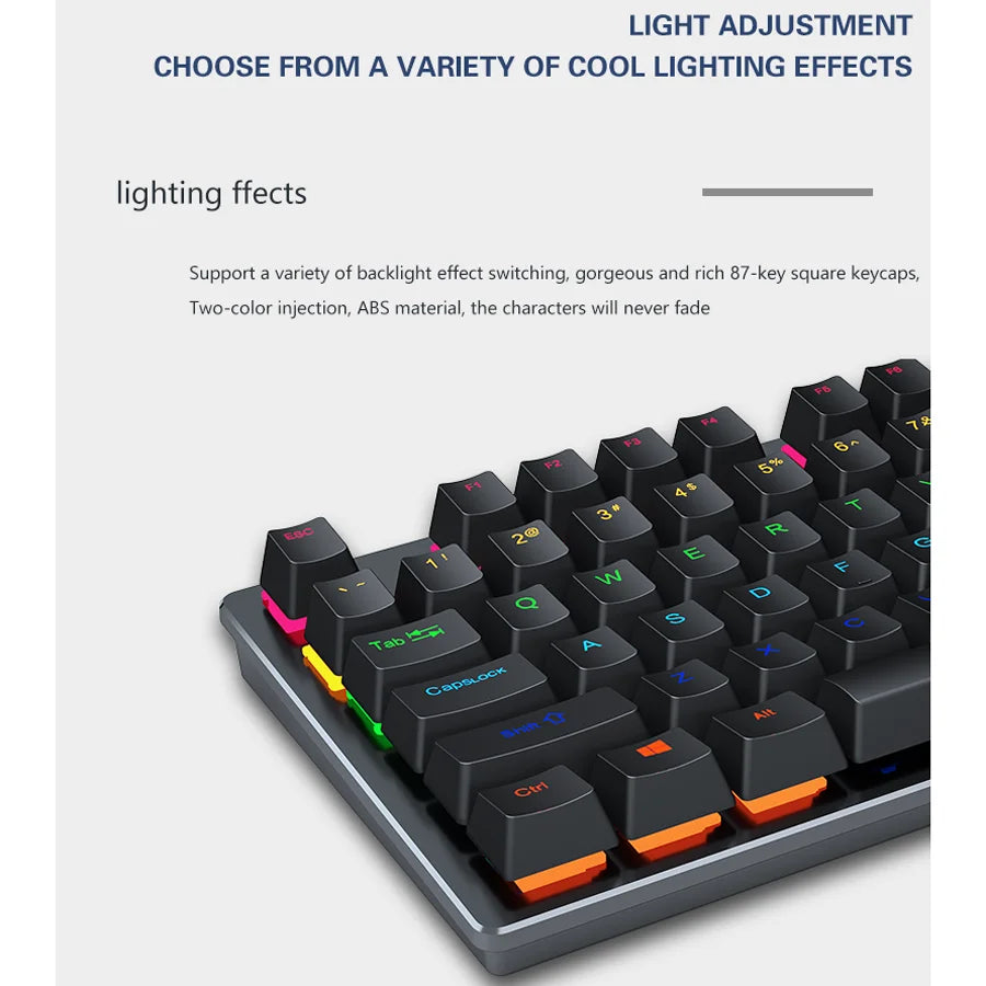 NovaStrike RGB – Mini Teclado Gamer Mecánico con Iluminación RGB para PC