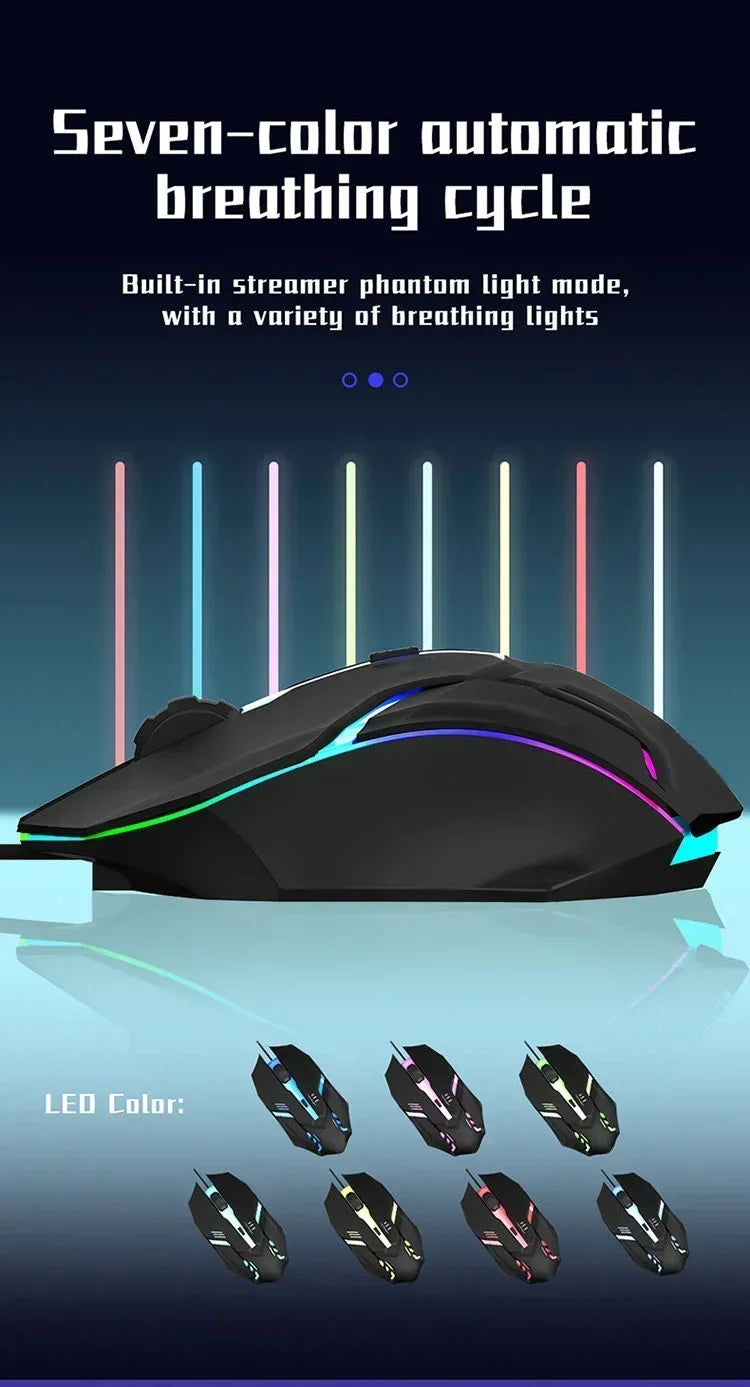Ratón Gaming USB con 4 Botones y Retroiluminación LED