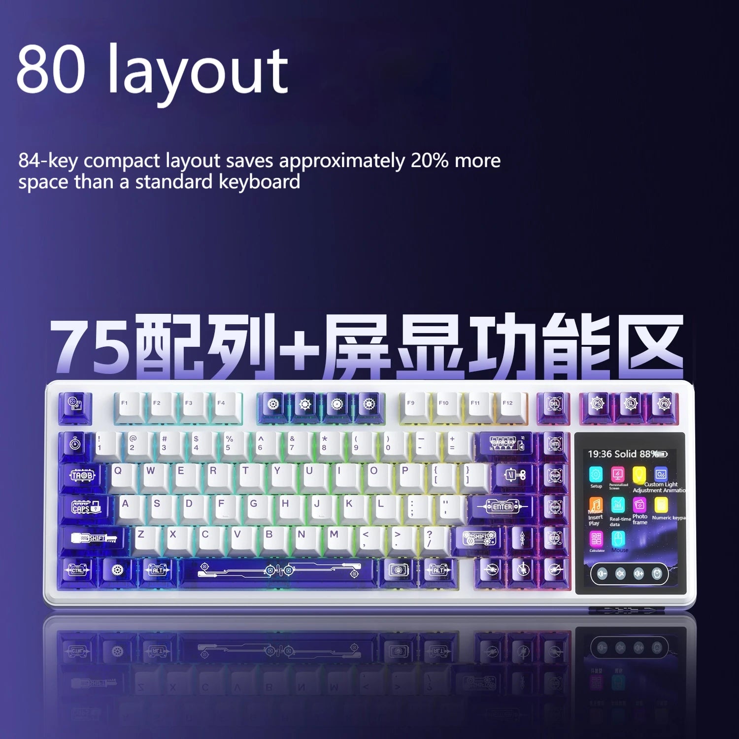 AetherScreen X99 – Teclado Mecánico Gamer Inalámbrico con Pantalla IPS y RGB