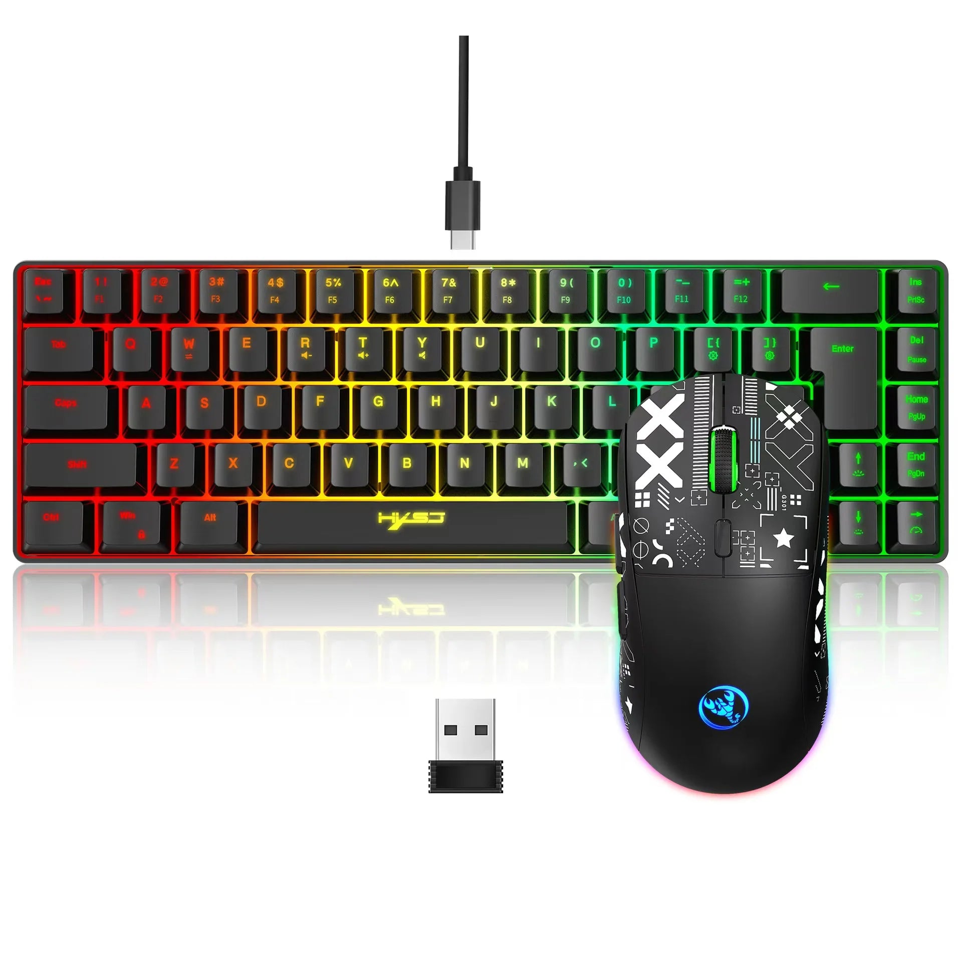 NovaWhite 60 – Combo Gamer RGB Teclado + Mouse