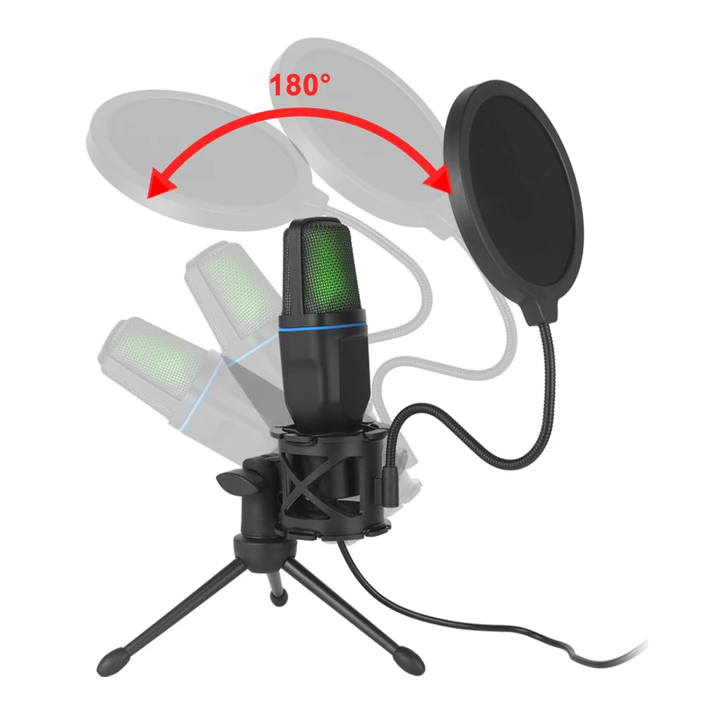 StreamGlow RGB – Micrófono Condensador USB