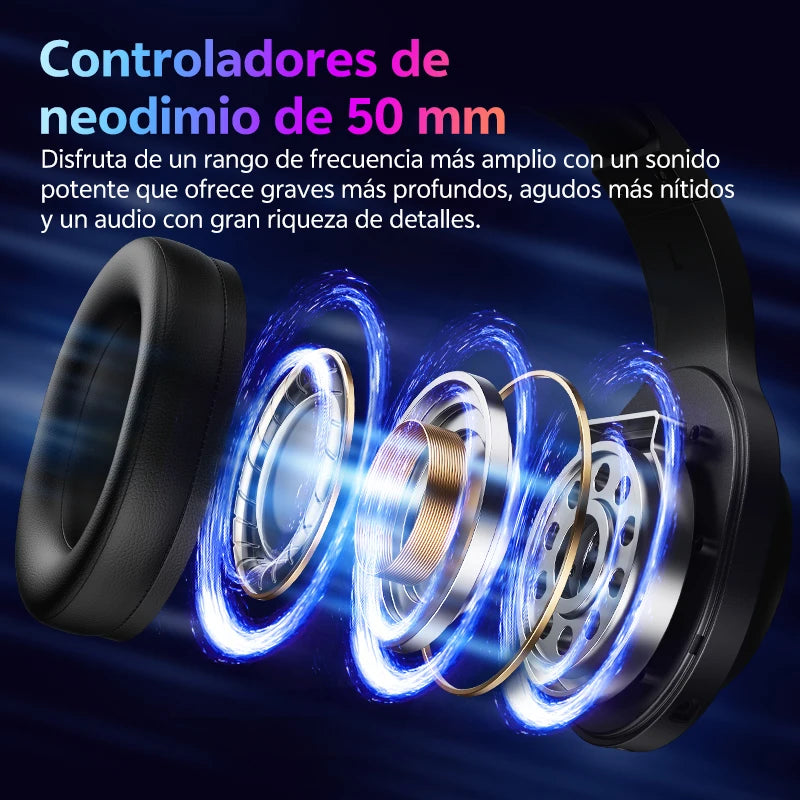 Auriculares Gaming QCY Heroad V200 RGB Bluetooth 6.0