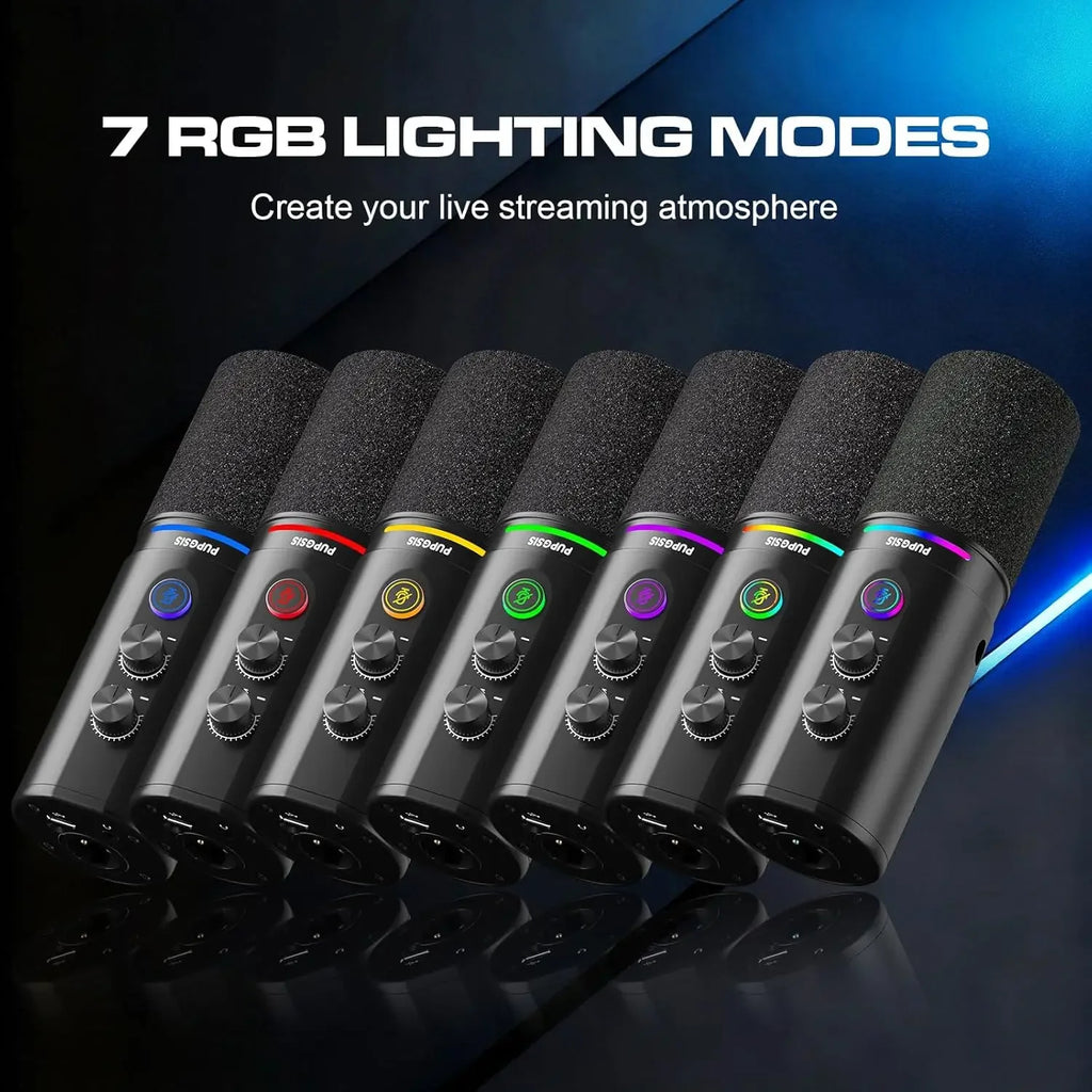 PUPGSIS Dual Dynamic – Micrófono USB/XLR con Mute y Reducción de Ruido