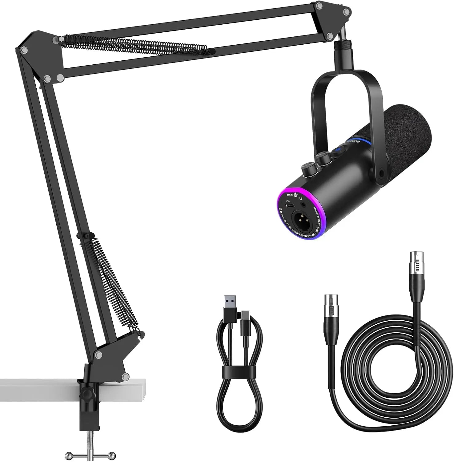 PUPGSIS Dual Dynamic – Micrófono USB/XLR con Mute y Reducción de Ruido