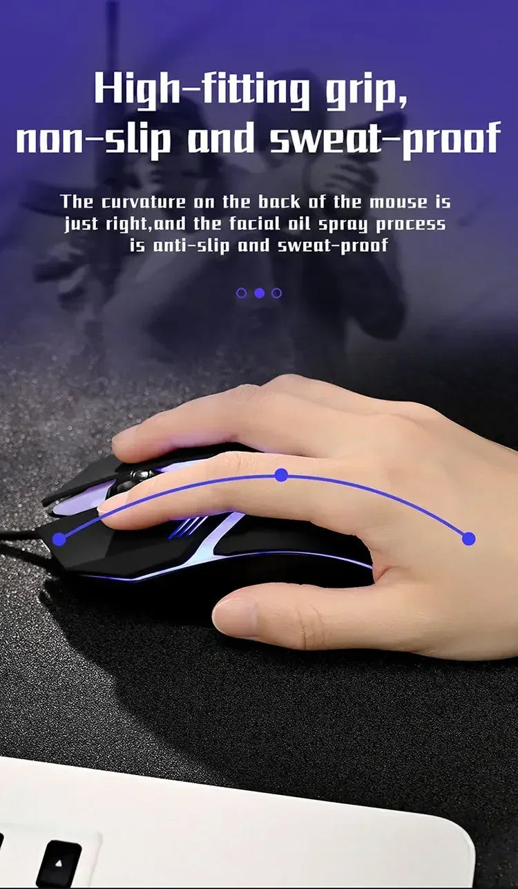Ratón Gaming USB con 4 Botones y Retroiluminación LED