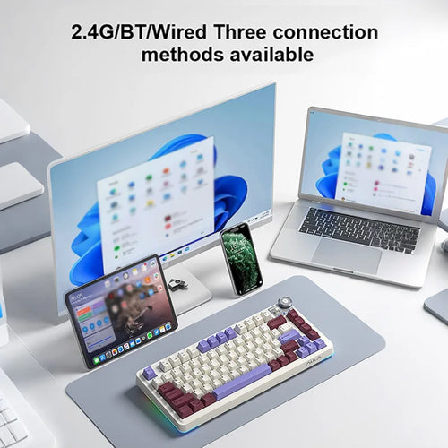 Aether75 AU – Teclado Mecánico Gamer 81 Teclas RGB Tri-Mode con Hotswap