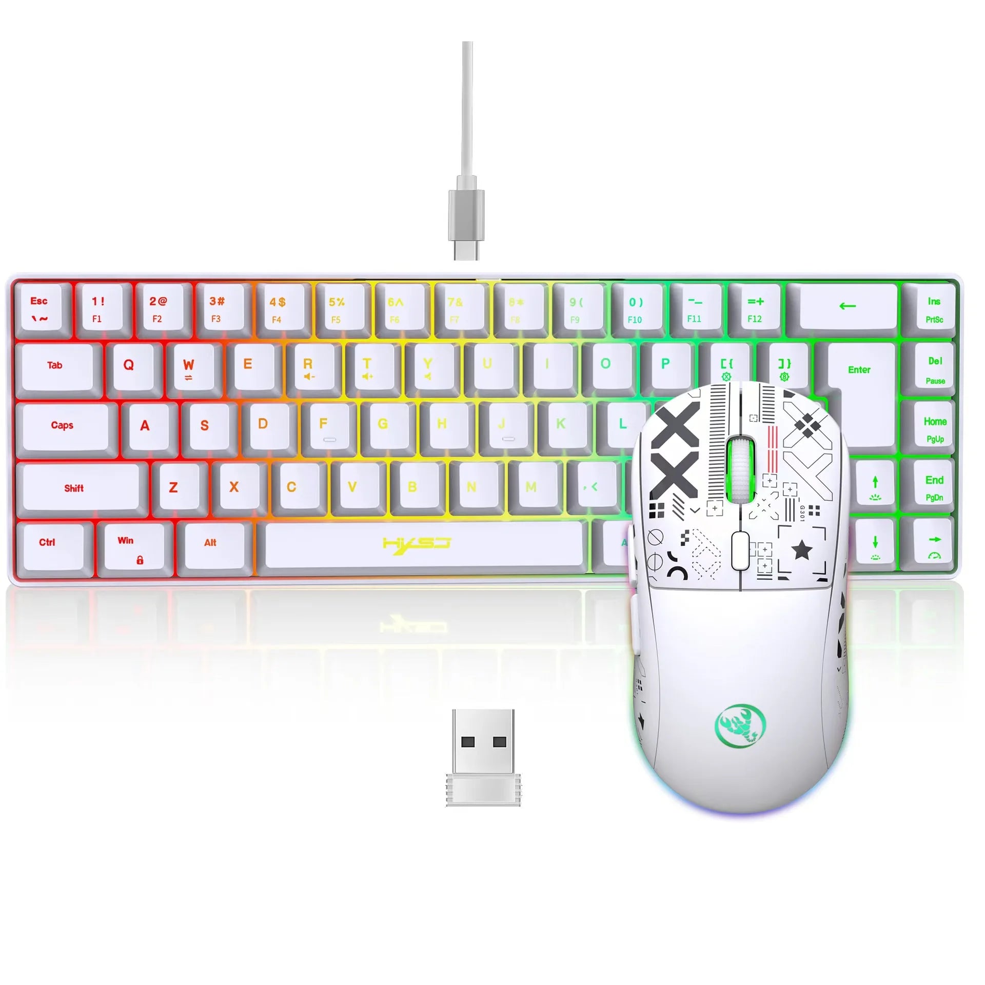 NovaWhite 60 – Combo Gamer RGB Teclado + Mouse