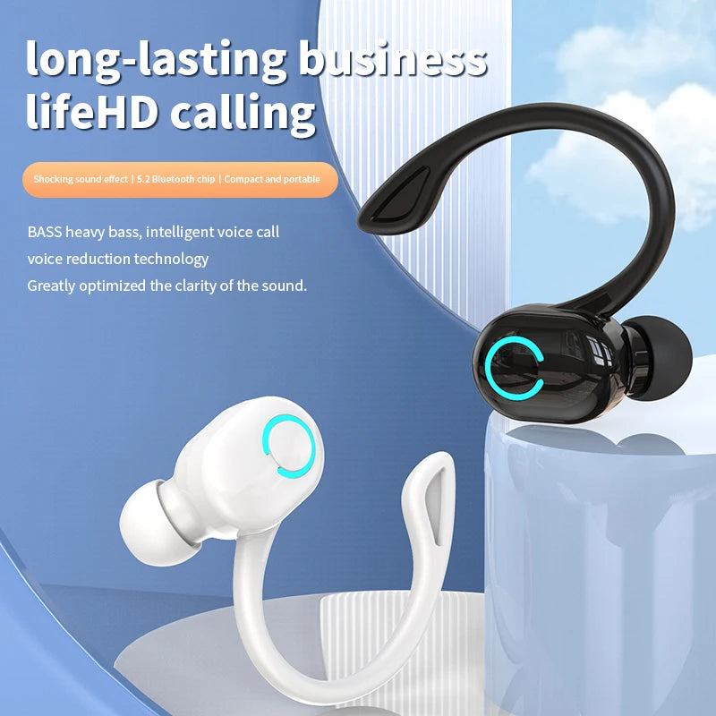 AeroBass Hook – Auriculares Bluetooth Deportivos con Gancho, Graves Potentes y Micrófono HD