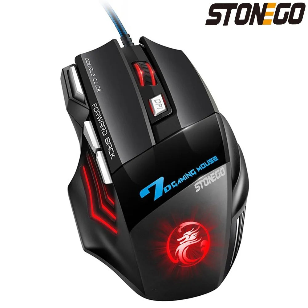 Ratón Gamer USB con RGB LED y Diseño Ergonómico