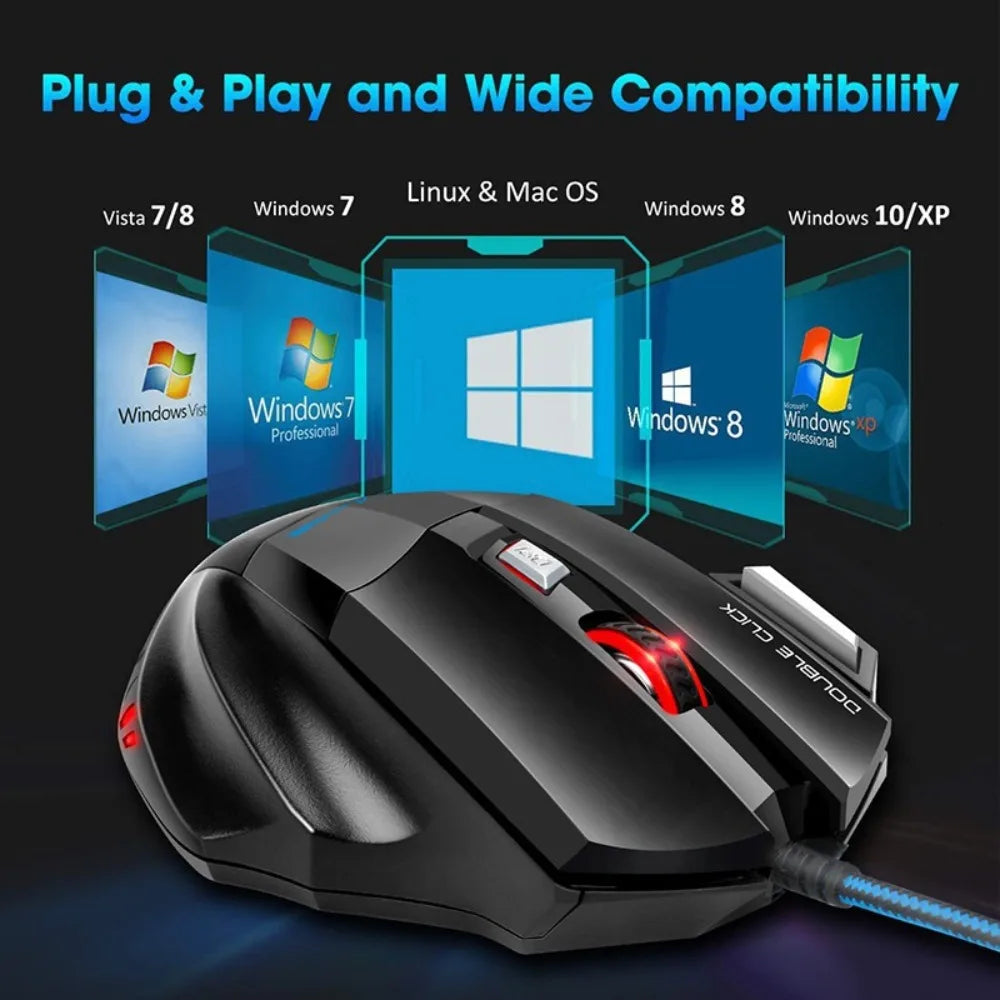 Ratón Gamer RGB con Diseño Ergonómico y 7 Botones