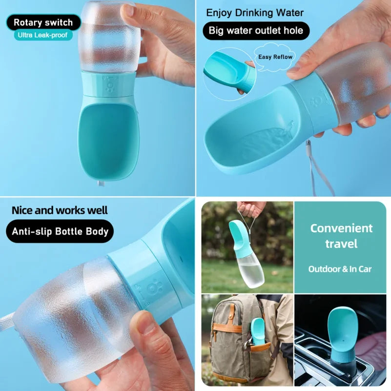 Botella portátil de agua para perros