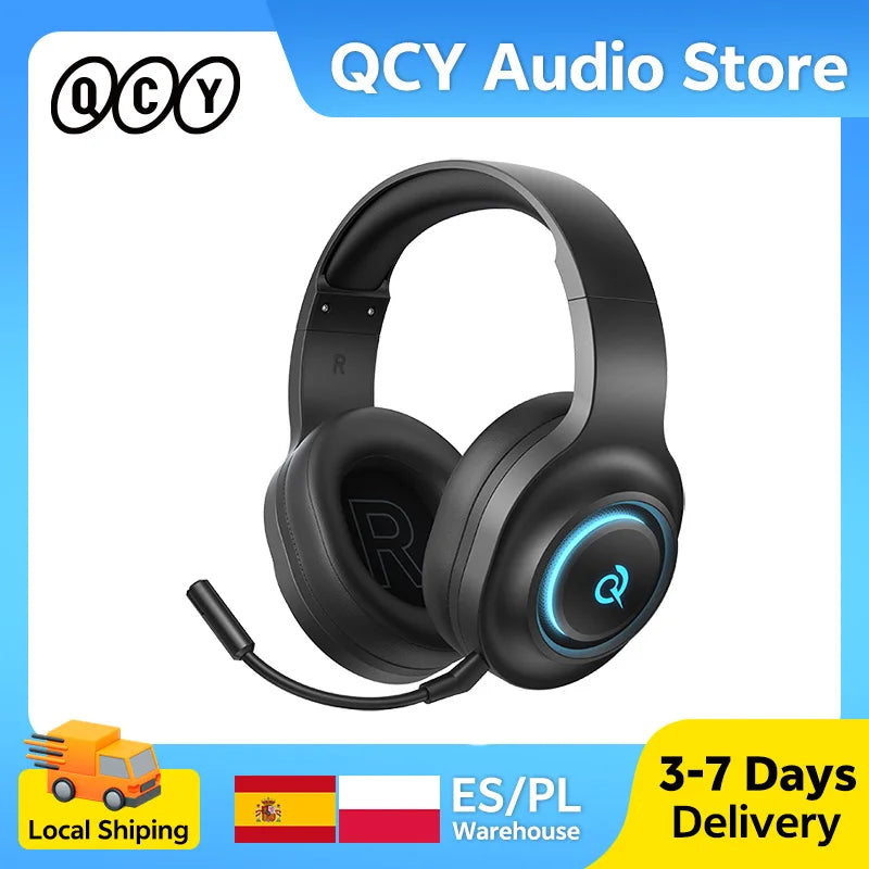 Auriculares Gaming QCY Heroad V200 RGB Bluetooth 6.0