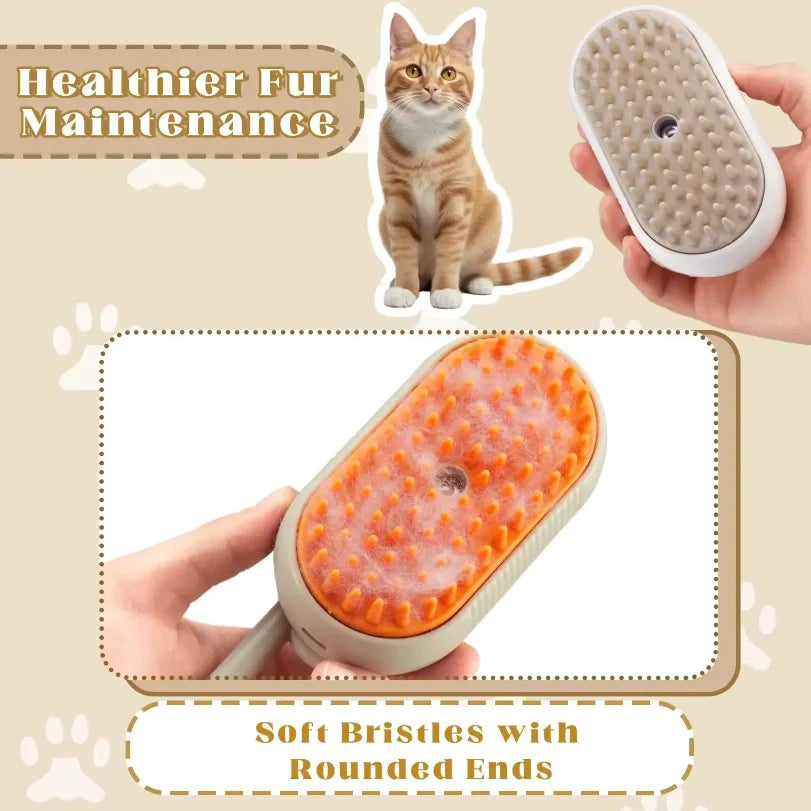Cepillo de Vapor 3 en 1 para Mascotas