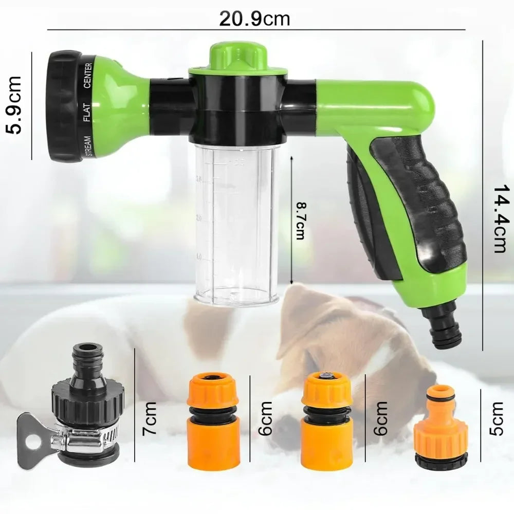 Ducha para Mascotas con Dispensador de Jabón.