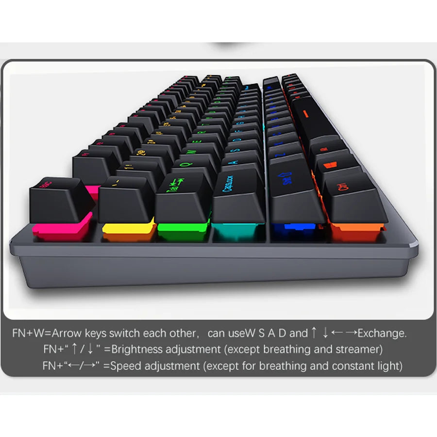 NovaStrike RGB – Mini Teclado Gamer Mecánico con Iluminación RGB para PC