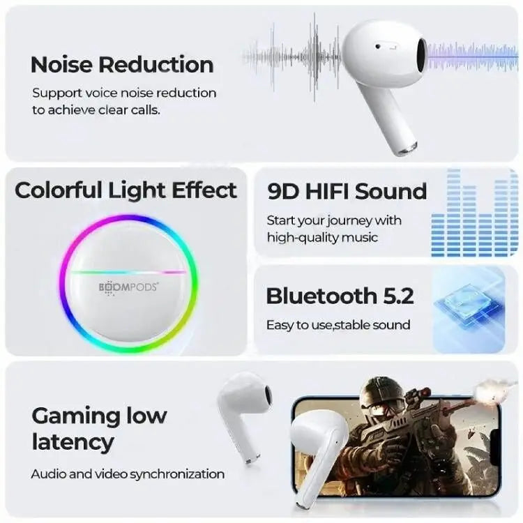 NeoLight Air – Auriculares Bluetooth LED con Control Táctil
