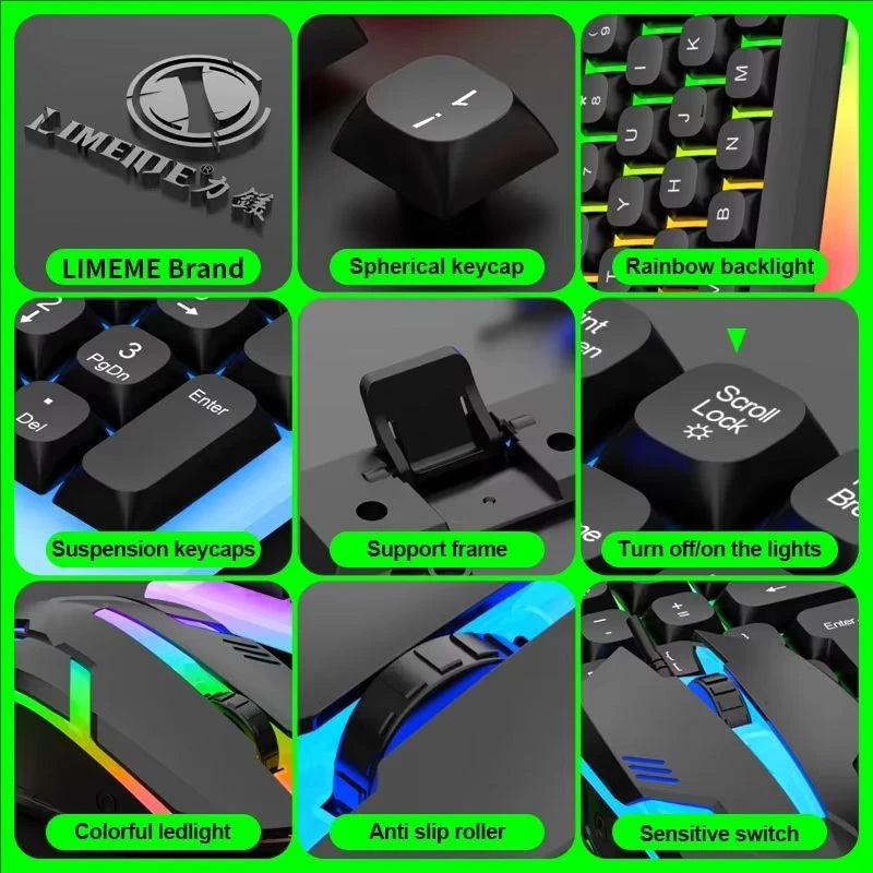 TitanX GTX350 – Combo Gamer Teclado y Mouse RGB con Iluminación LED para PC y Laptop