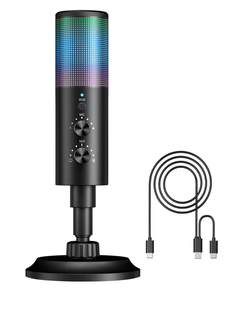 Micrófono Gaming con Cancelación de Ruido RGB