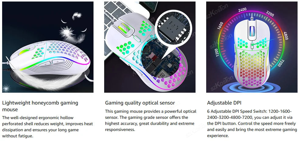 Mouse Gamer Wired con Diseño Cómodo y Alta Precisión