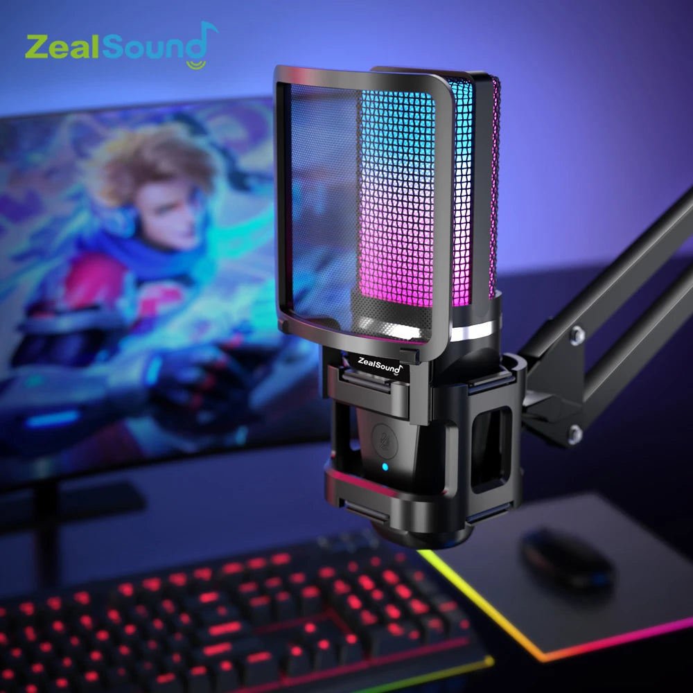 Micrófono Gaming RGB Haomuren con Brazo Articulado
