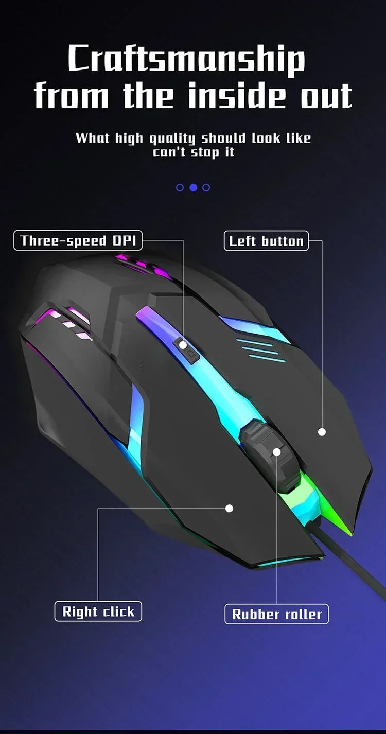 Ratón Gaming USB con 4 Botones y Retroiluminación LED