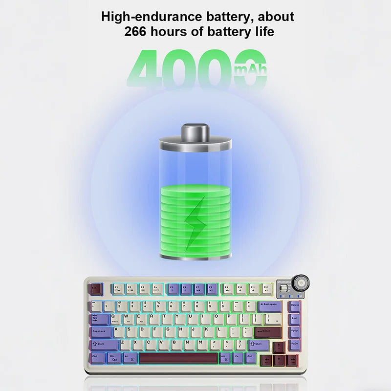 Aether75 AU – Teclado Mecánico Gamer 81 Teclas RGB Tri-Mode con Hotswap