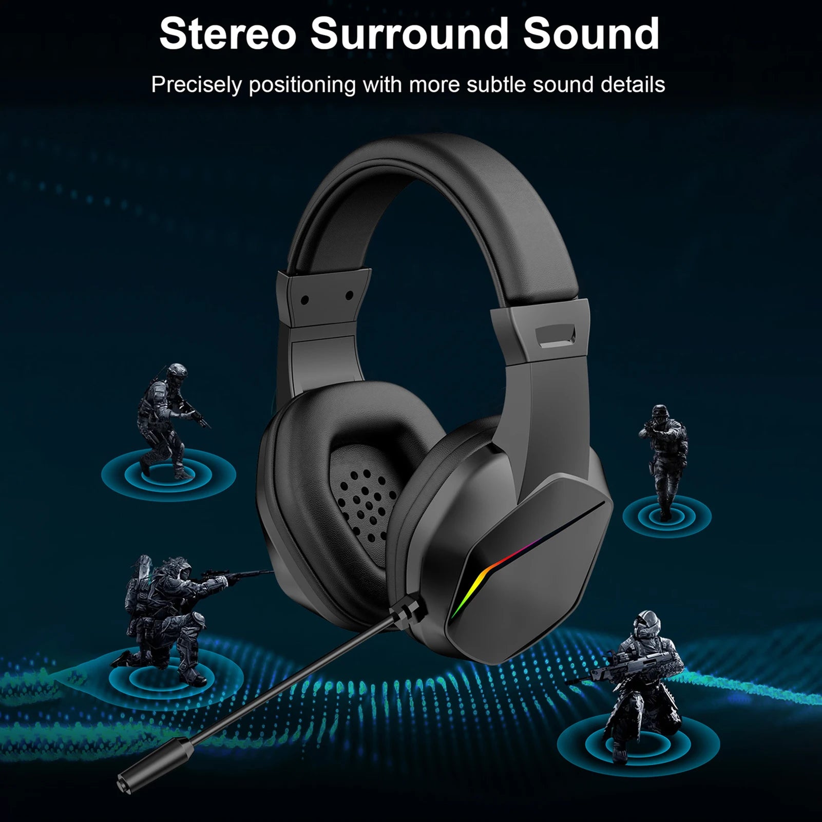 Auriculares Gaming Inalámbricos con Luces LED y Baja Latencia