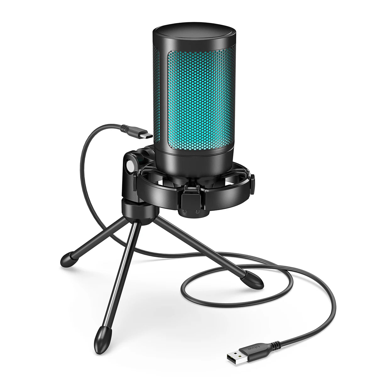 Micrófono Gaming RGB AmpliGame A2 con Trípode