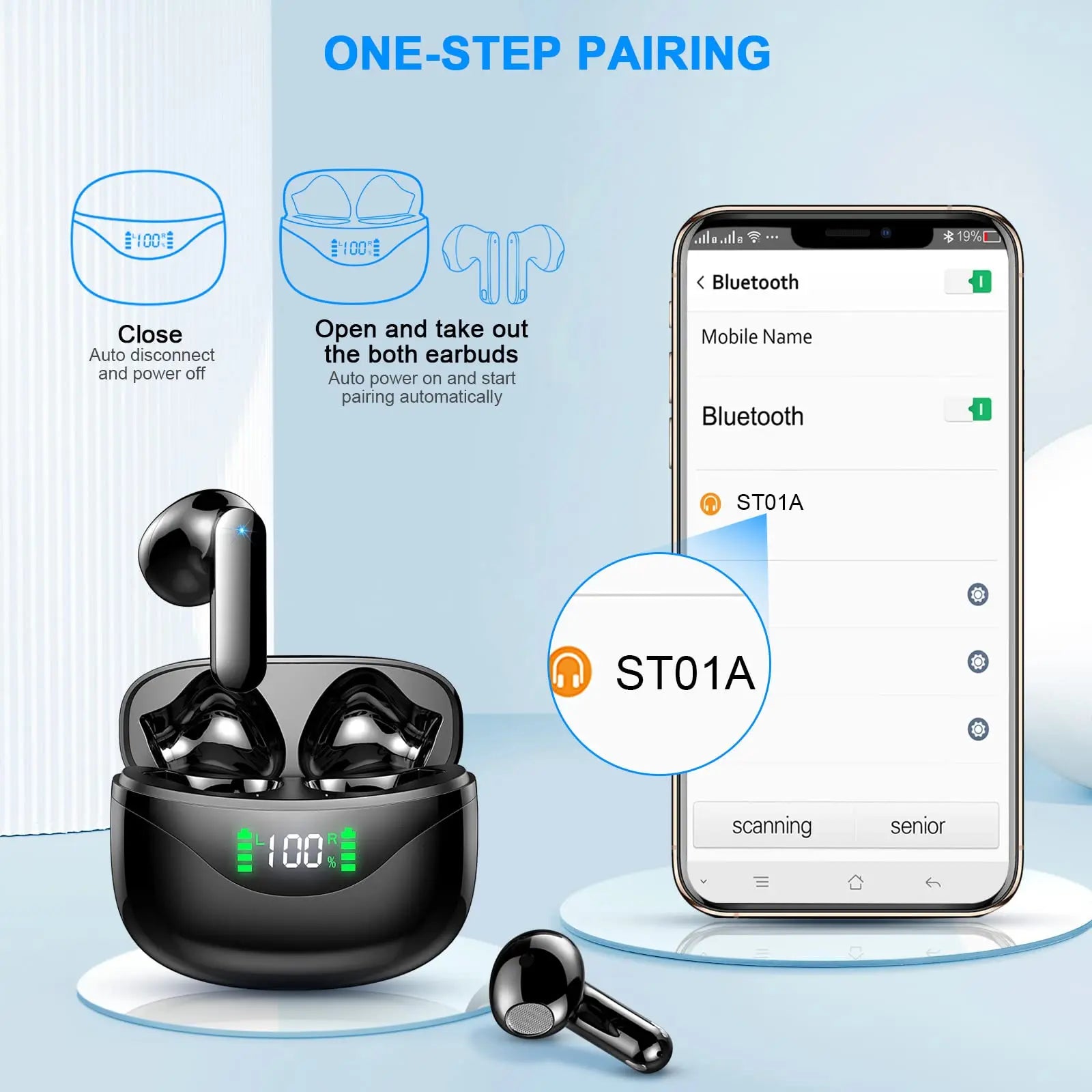 Auriculares Inalámbricos con Pantalla LED y 36H Playtime