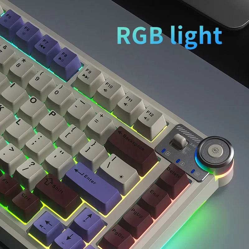 Aether75 AU – Teclado Mecánico Gamer 81 Teclas RGB Tri-Mode con Hotswap