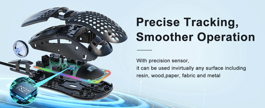 Mouse Gaming RGB 7200 DPI con Diseño Ergonómico