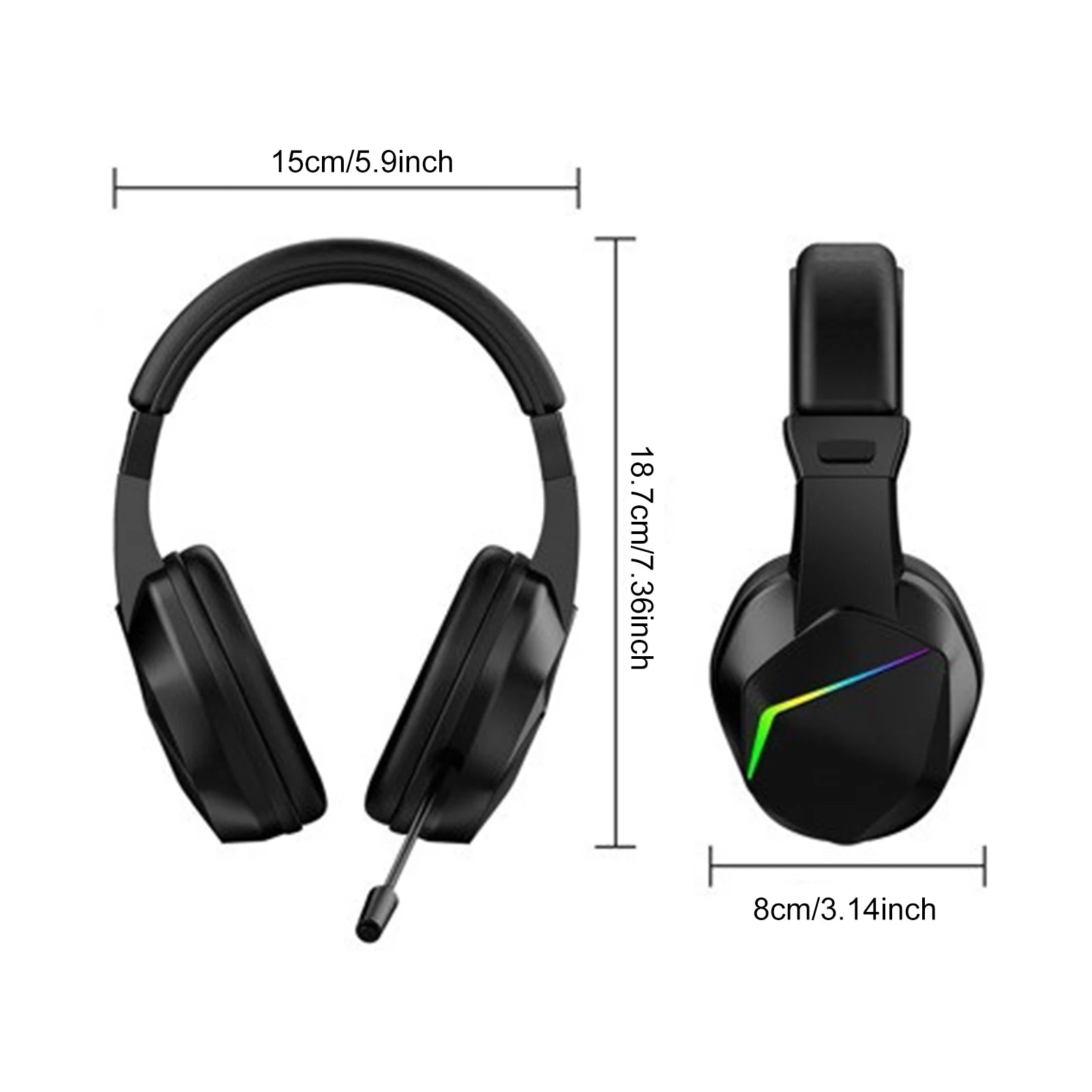 Auriculares Gaming Inalámbricos con Luces LED y Baja Latencia