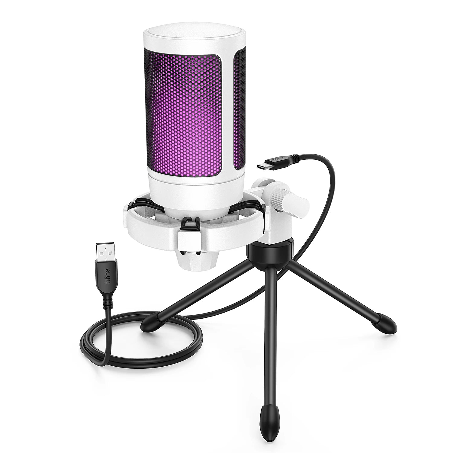 Micrófono Gaming RGB AmpliGame A2 con Trípode