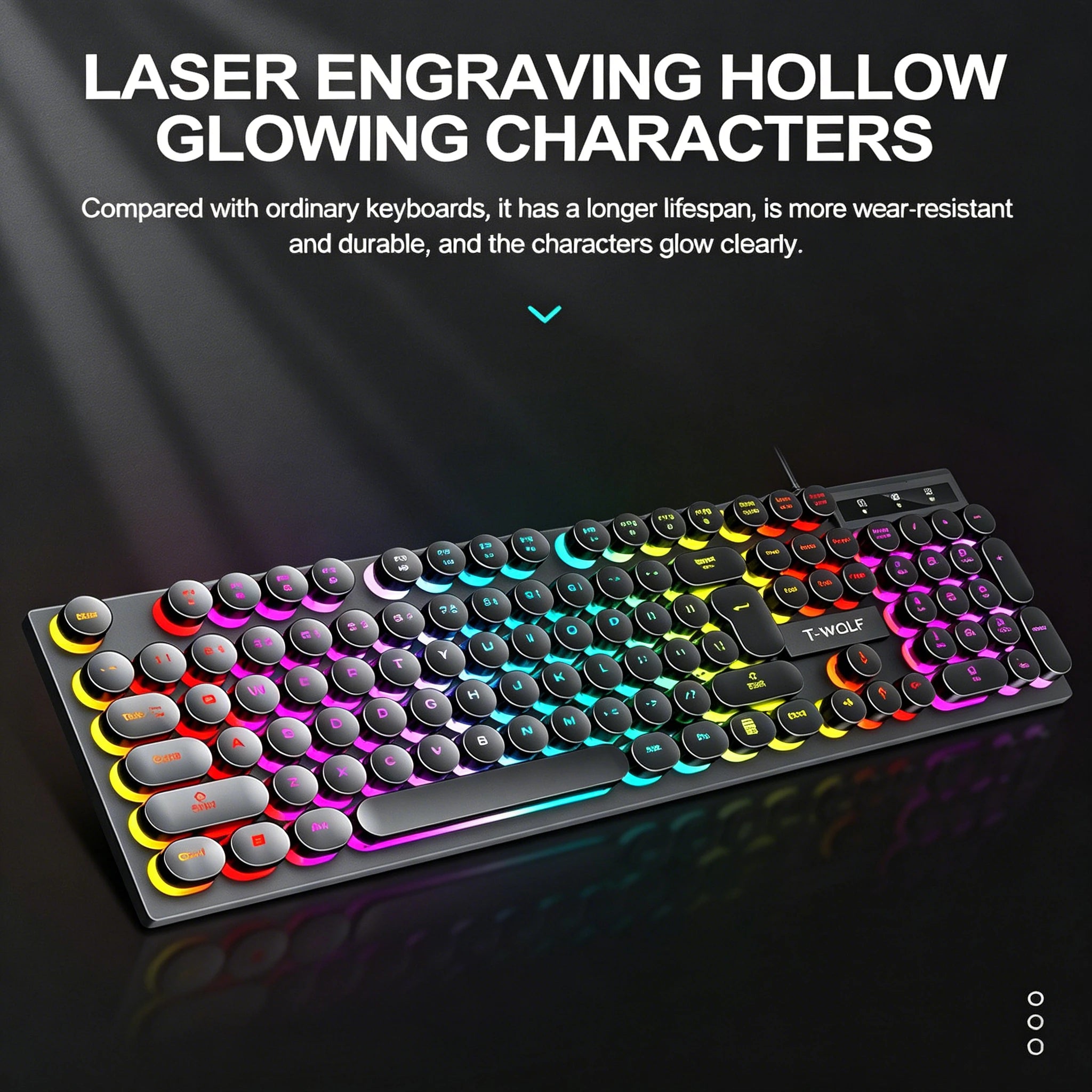 RetroType RGB – Teclado Gamer Vintage + Mouse