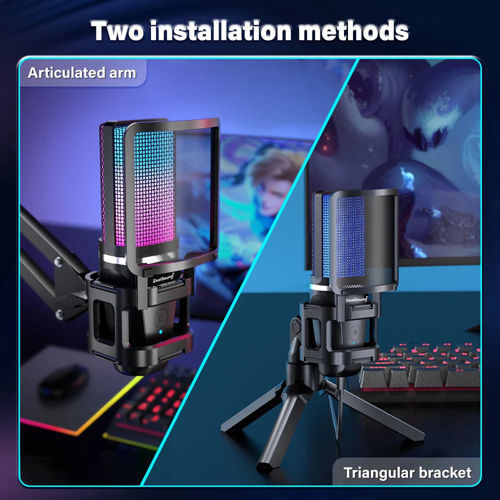 Micrófono Gaming RGB Haomuren con Brazo Articulado