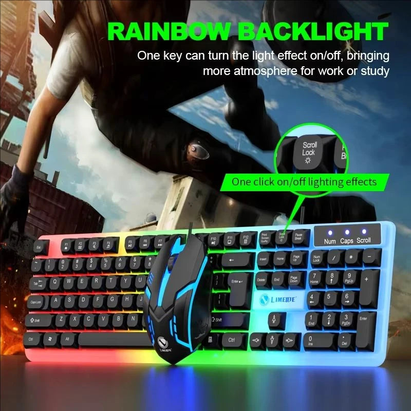 TitanX GTX350 – Combo Gamer Teclado y Mouse RGB con Iluminación LED para PC y Laptop
