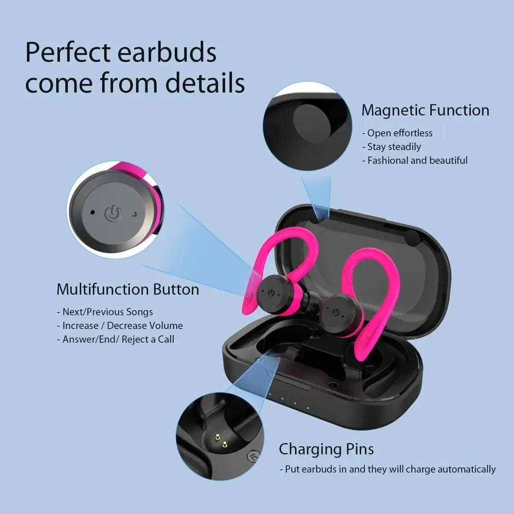 AudioFit Sport – Auriculares Bluetooth Impermeables IPX7 con 20 Horas de Batería