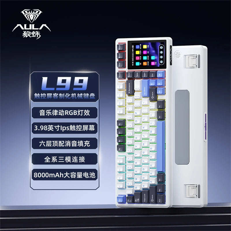 AetherScreen X99 – Teclado Mecánico Gamer Inalámbrico con Pantalla IPS y RGB