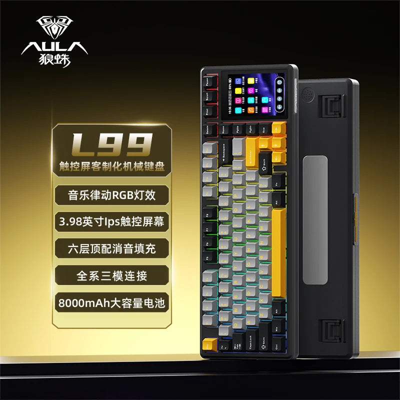 AetherScreen X99 – Teclado Mecánico Gamer Inalámbrico con Pantalla IPS y RGB